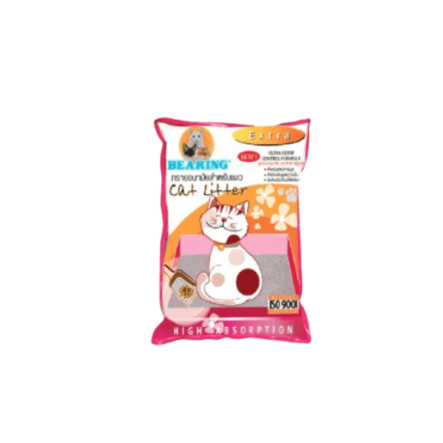 ทรายแมวภูเขาไฟ BEARING CAT สูตร EXTRA ทรายเม็ดเล็ก ขนาด 3KG กลิ่น LAVENDER